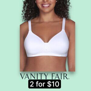 Vanity Fair 38DD Stiff Padded Beauty Back Smoothing Minimizer Bra White